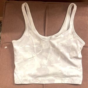Align tank w/built in sports bra. White/winter camouflage. Size 6.